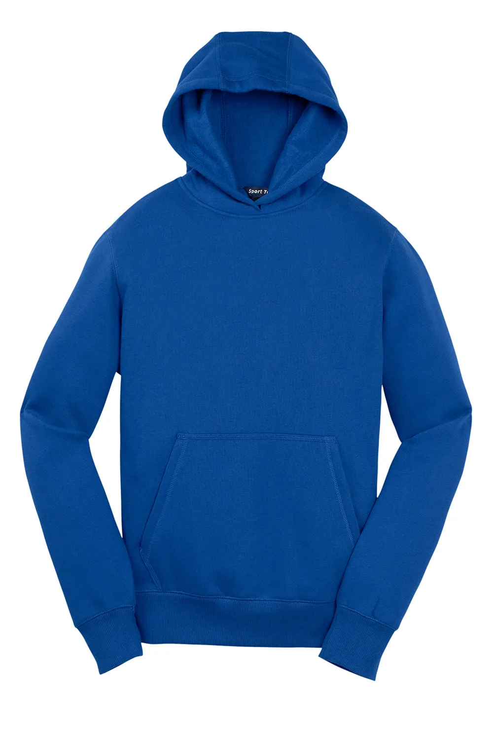 Sport-Tek Youth Shrink Resistant Fleece Hooded Sweatshirt Hoodie w/ Pouch Pocket - True Royal Blue