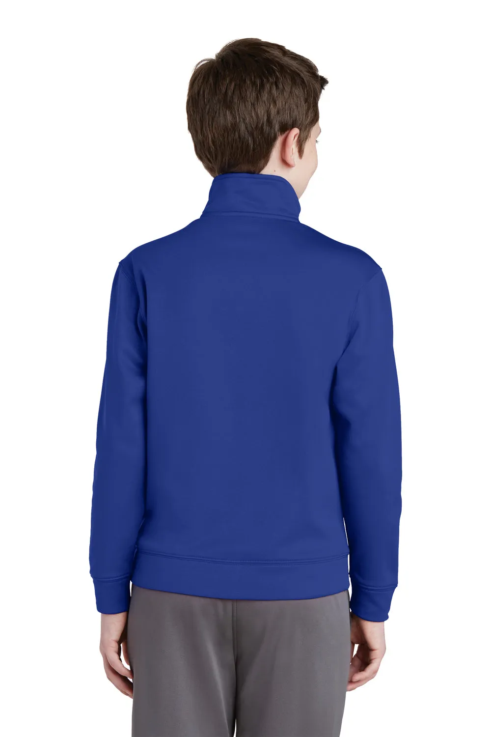 Sport-Tek Youth Sport-Wick Moisture Wicking Fleece Full Zip Sweatshirt w/ Pockets - True Royal Blue