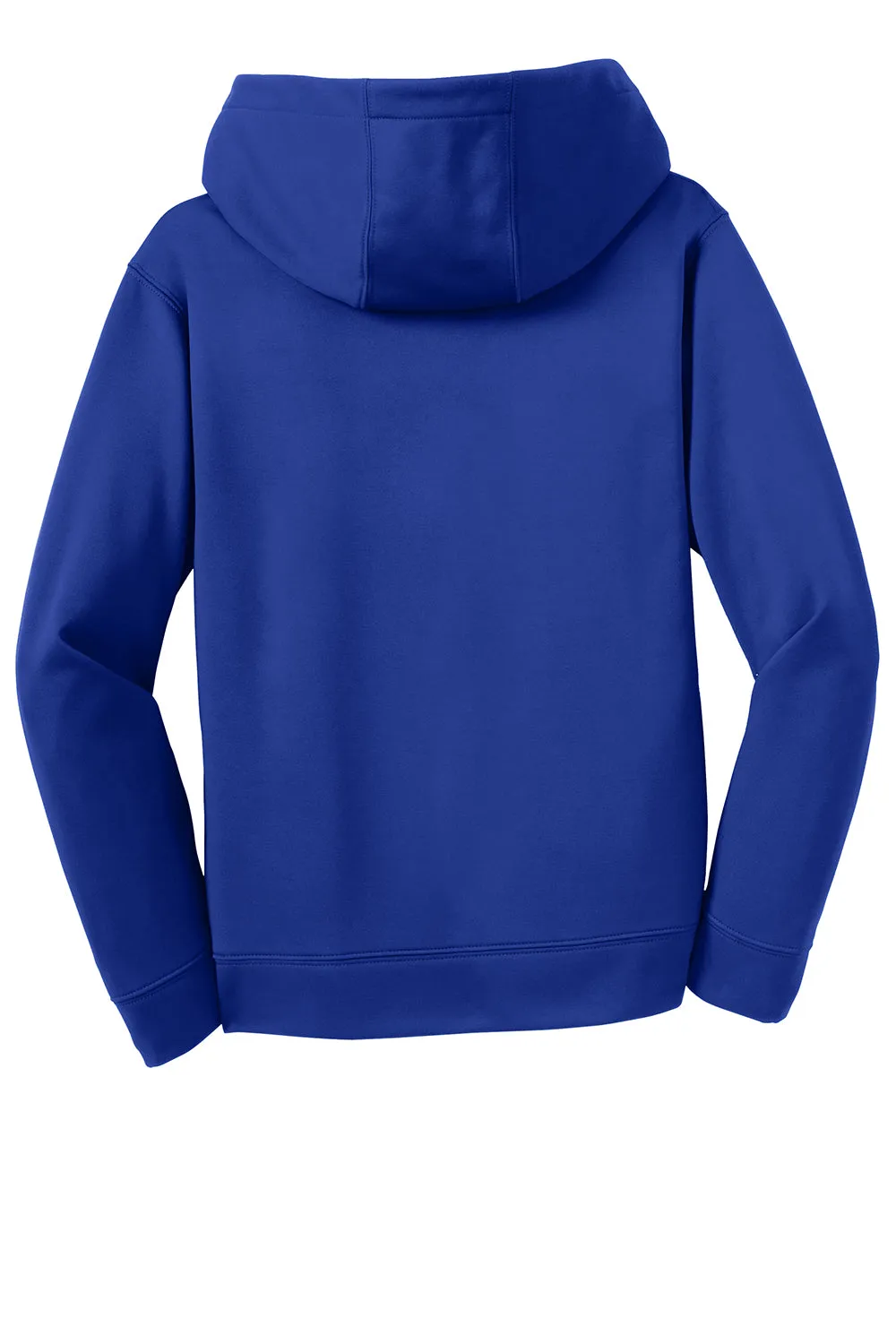 Sport-Tek Youth Sport-Wick Moisture Wicking Fleece Hooded Sweatshirt Hoodie w/ Pouch Pocket - True Royal Blue