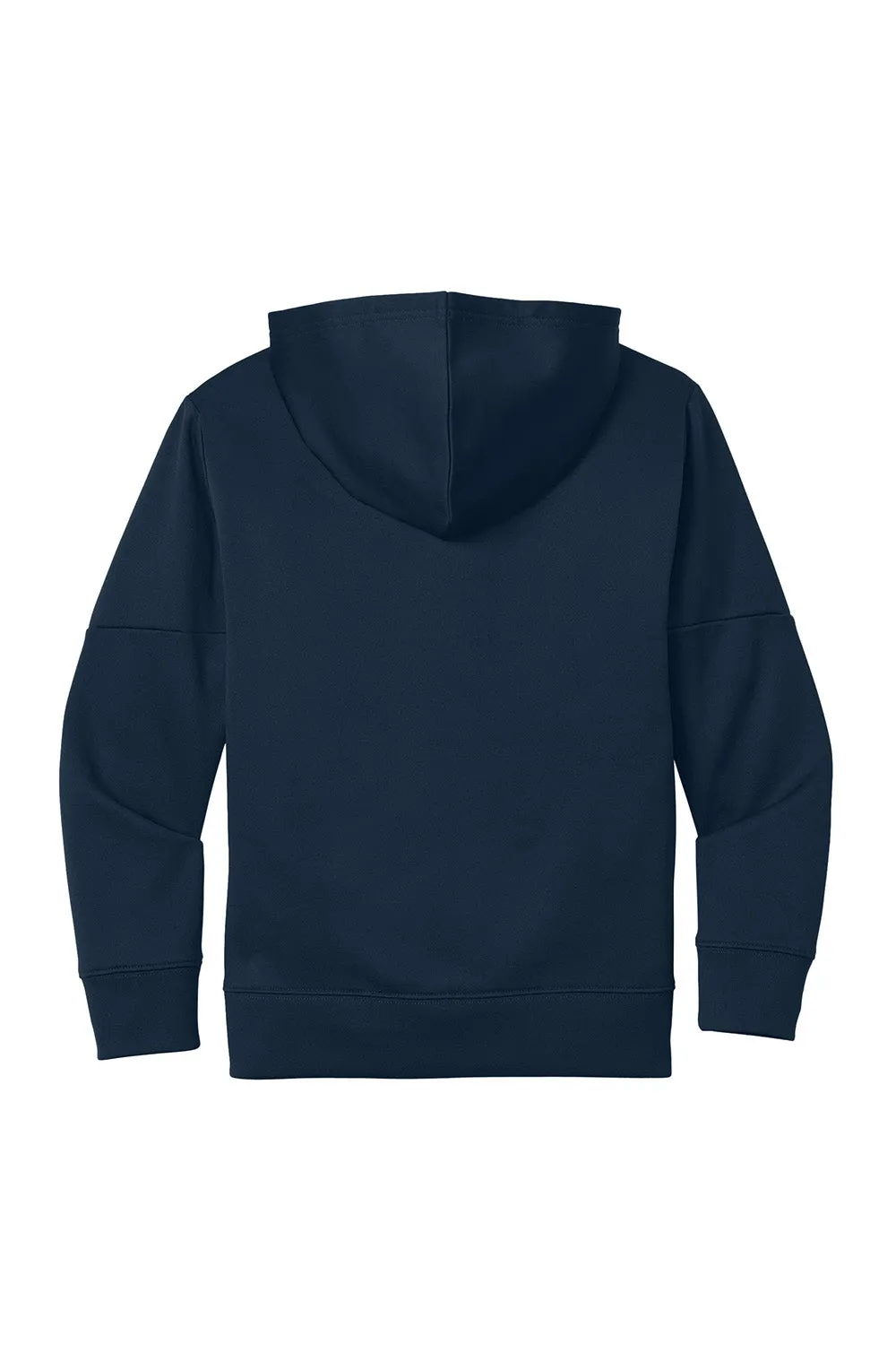 Sport-Tek Youth Sport-Wick Moisture Wicking United Fleece Hooded Sweatshirt Hoodie w/ Pouch Pocket - Navy Blue/White