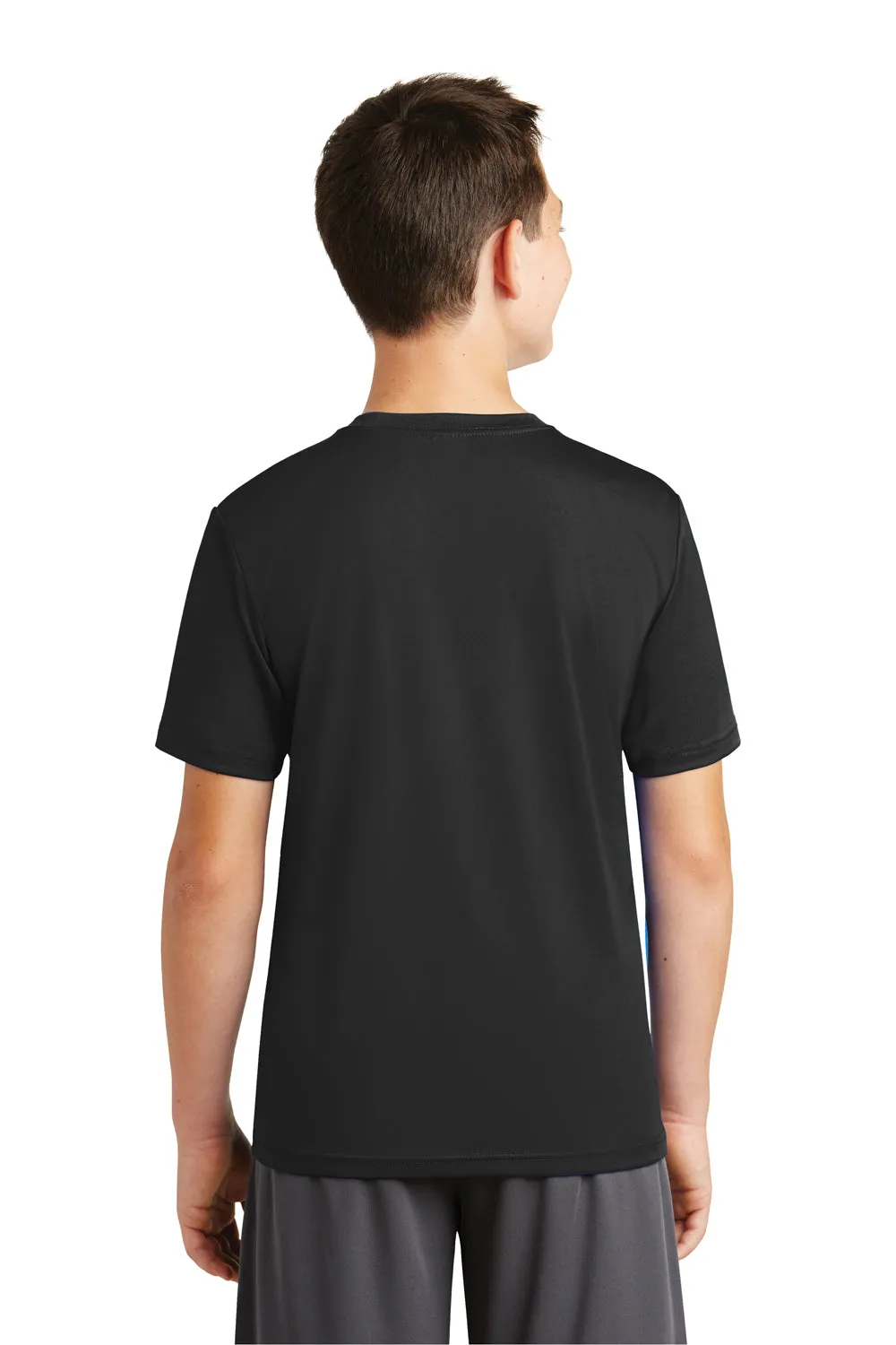 Sport-Tek Youth Tough Moisture Wicking Short Sleeve Crewneck T-Shirt - Black - Closeout