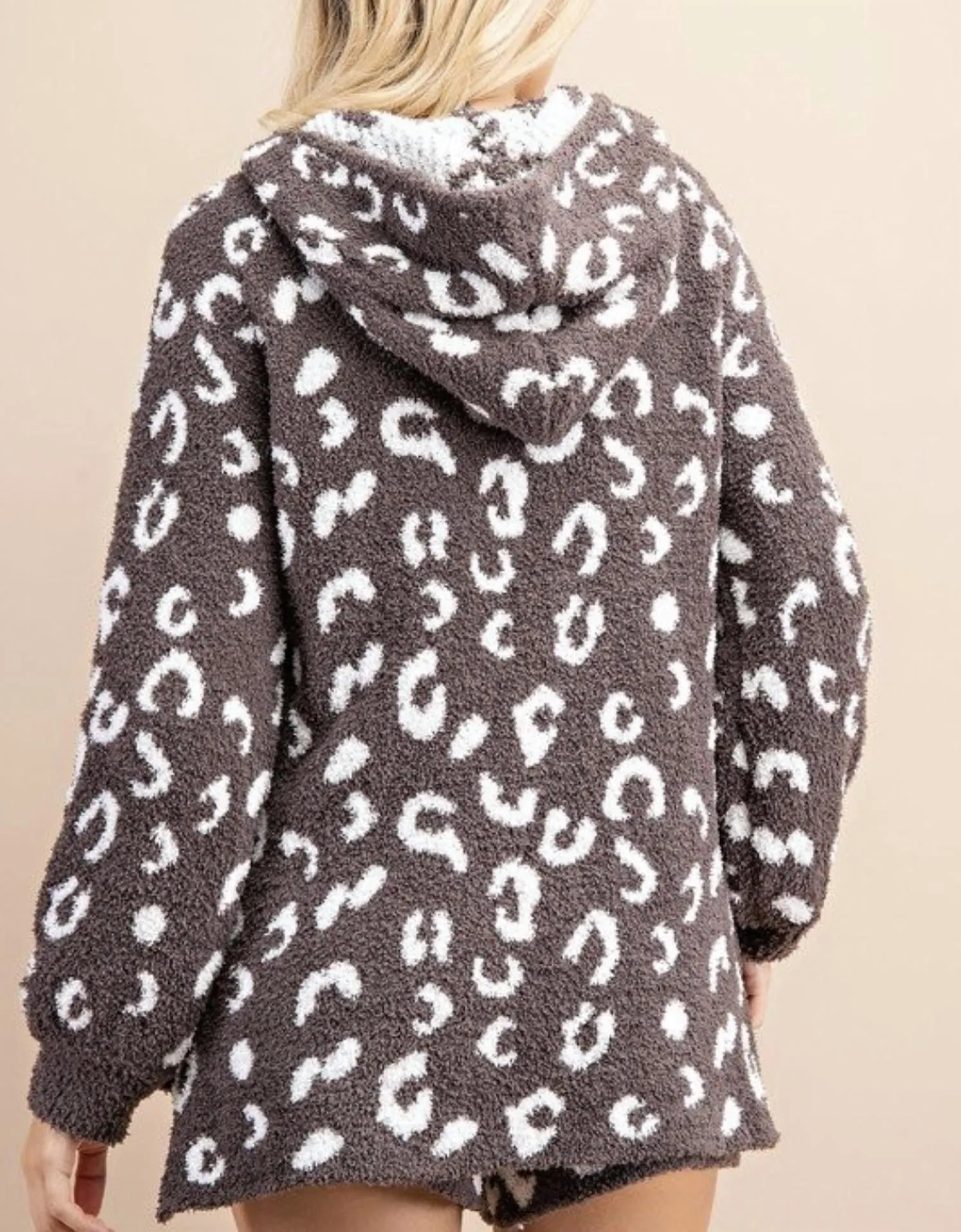 Spotted Hoodie In Titanium/ivory