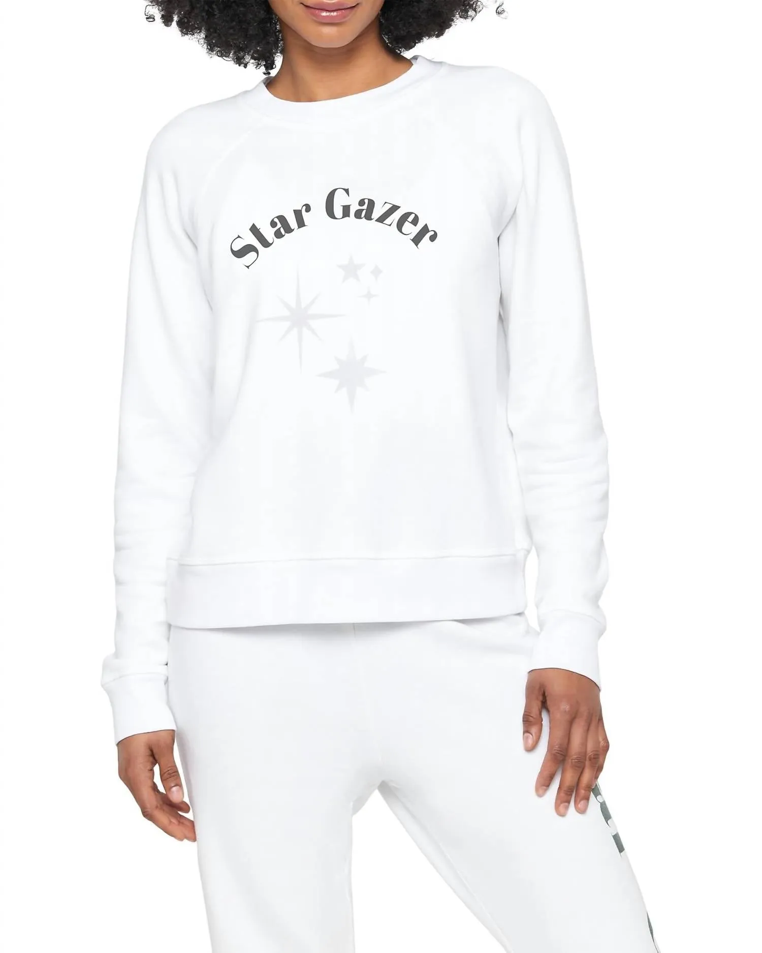 Star Gazer Forever Crew Sweatshirt In White