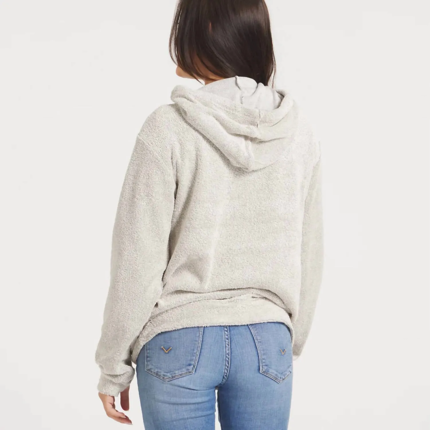 Sunday Morning Sweater Hoodie In Light Gray