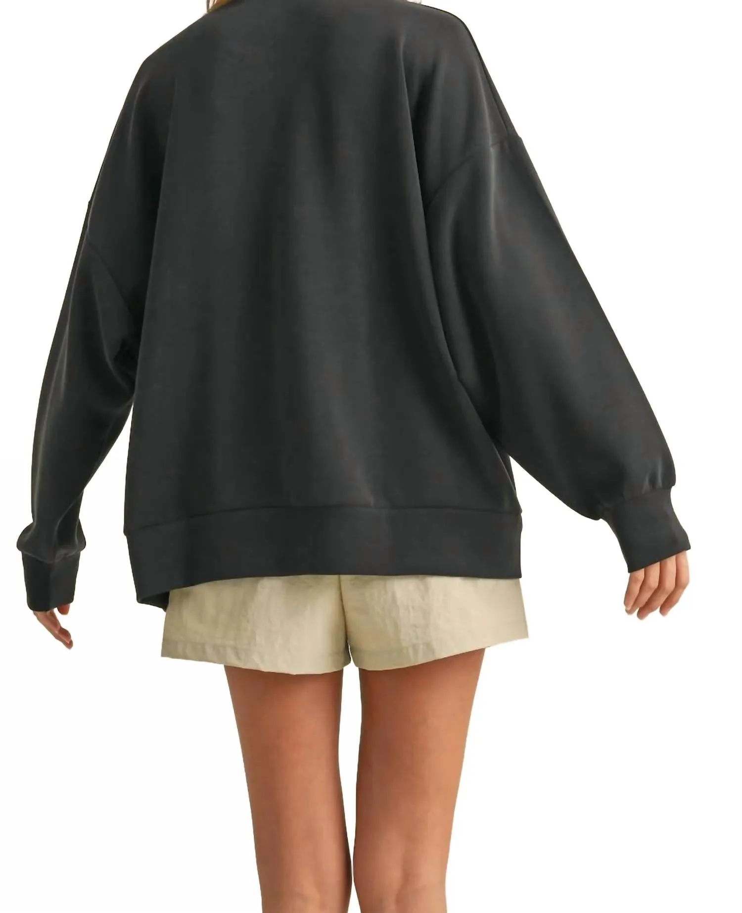 Super Soft Air Scuba Oversized Sweatshirt In Black