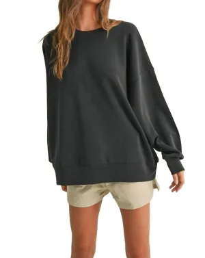 Super Soft Air Scuba Oversized Sweatshirt In Black