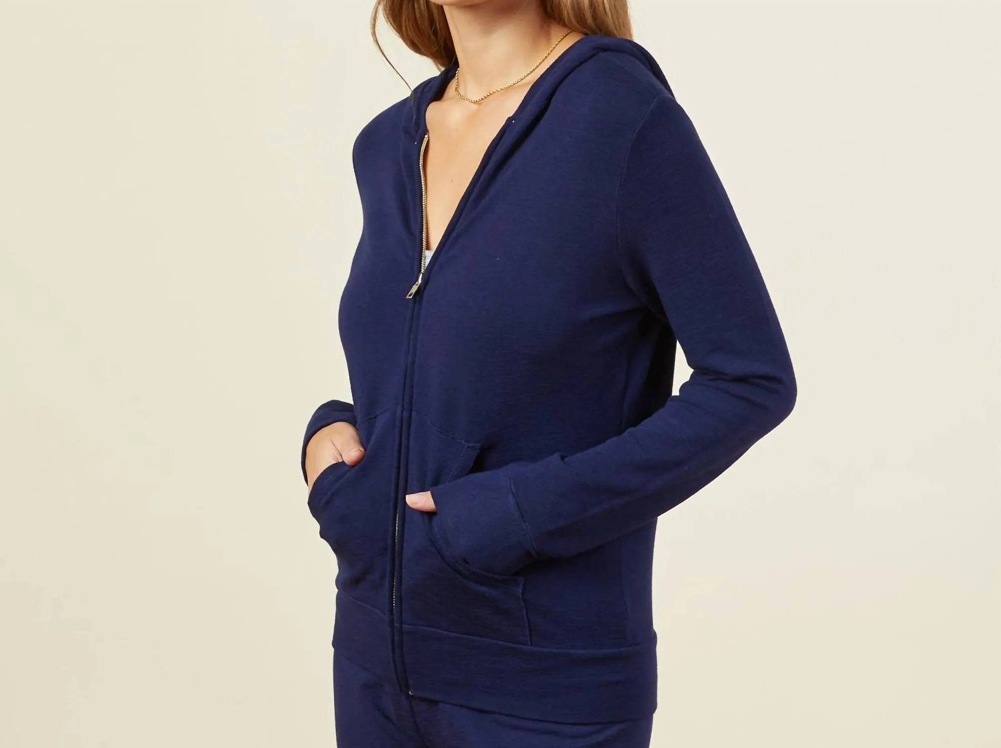 Supersoft Zip Hoodie In Navy Or Midnight