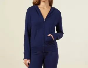 Supersoft Zip Hoodie In Navy Or Midnight