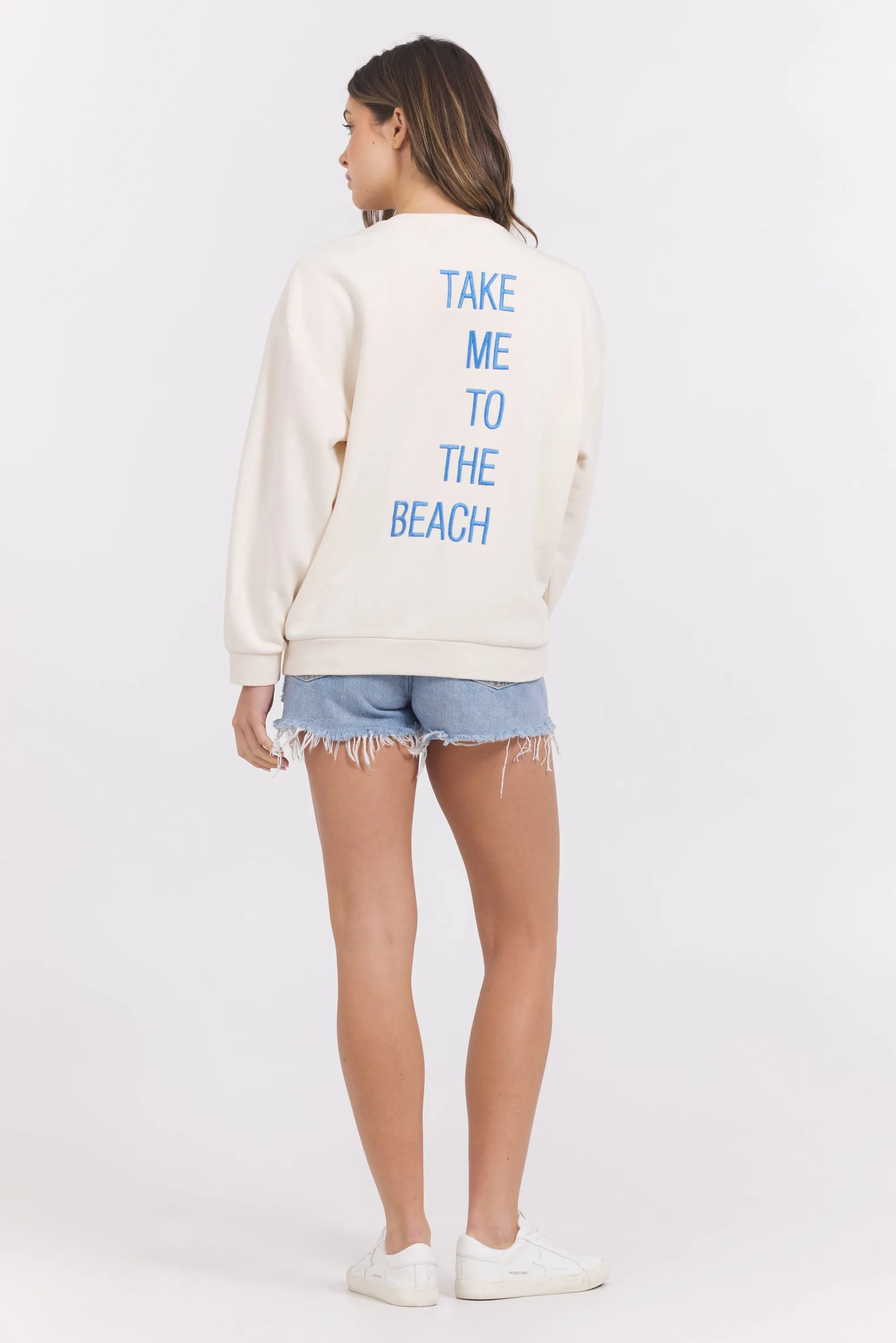 SURF WASH EMBROIDERED CREWNECK