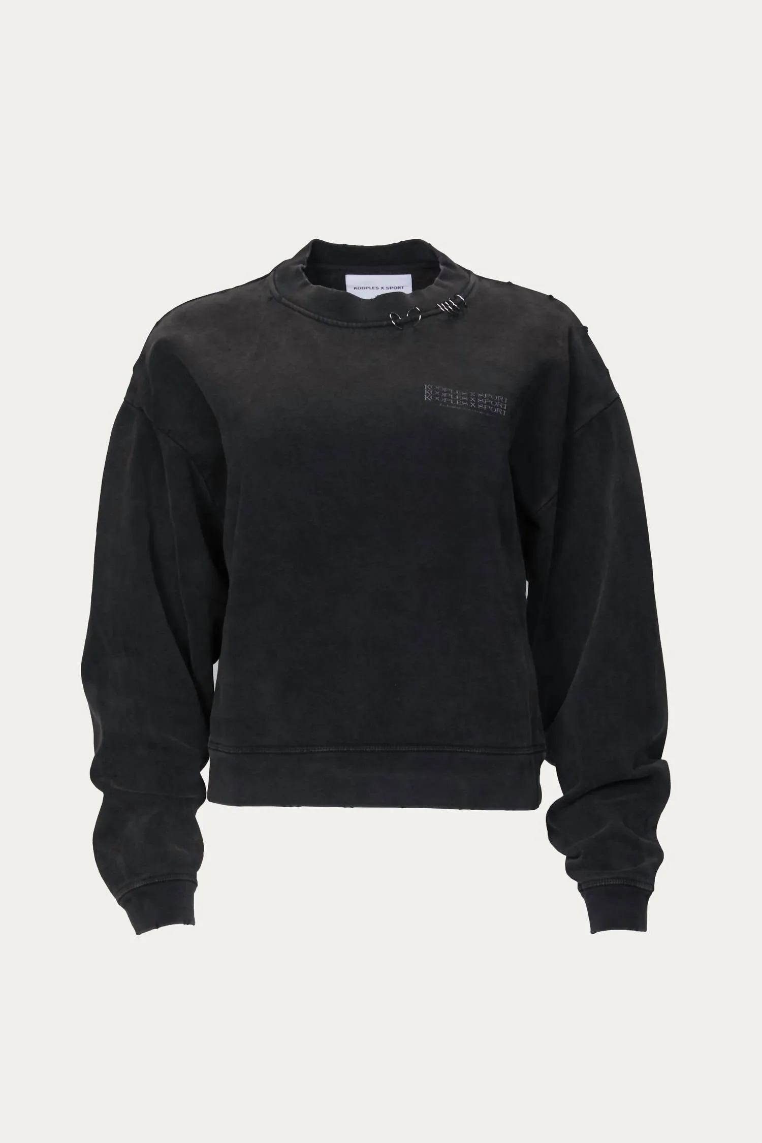 Sweatshirt With Print And Piercing In Black