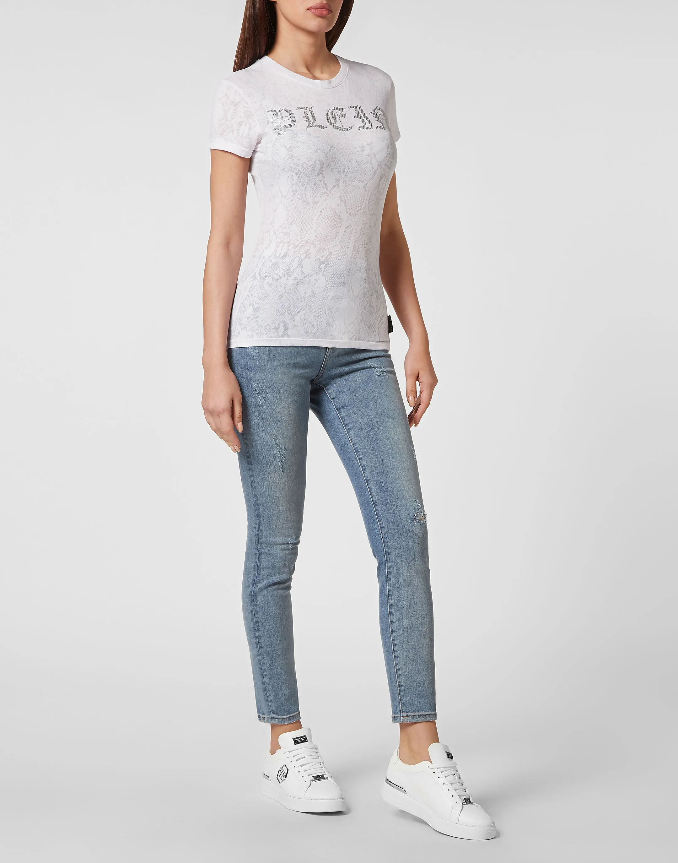 T-shirt Round Neck Sexy Pure Fit Gothic Plein