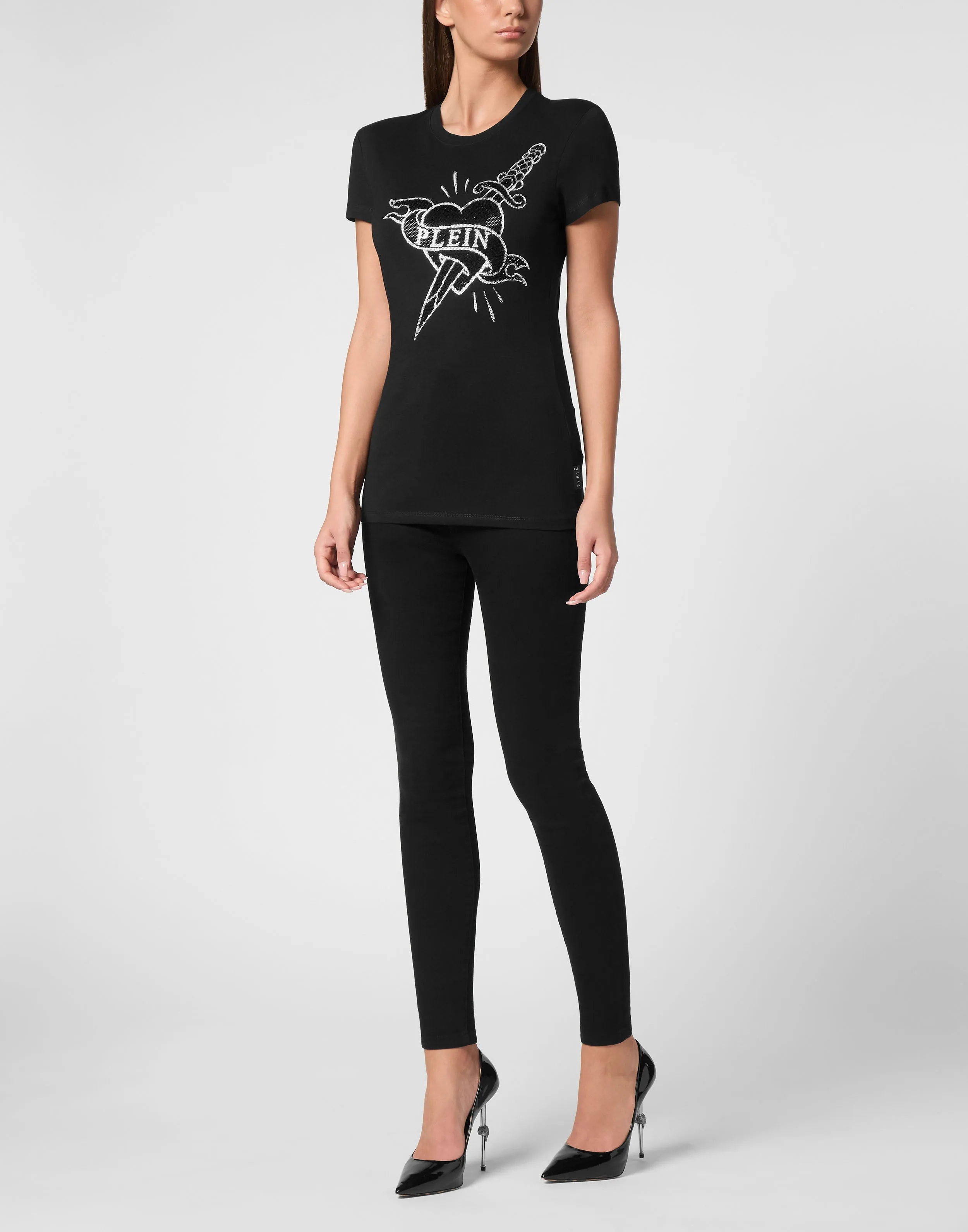 T-Shirt Sexy Pure Round Neck SS Strass Love Plein