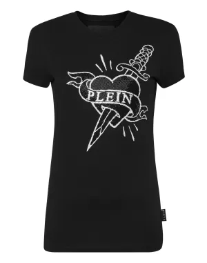 T-Shirt Sexy Pure Round Neck SS Strass Love Plein