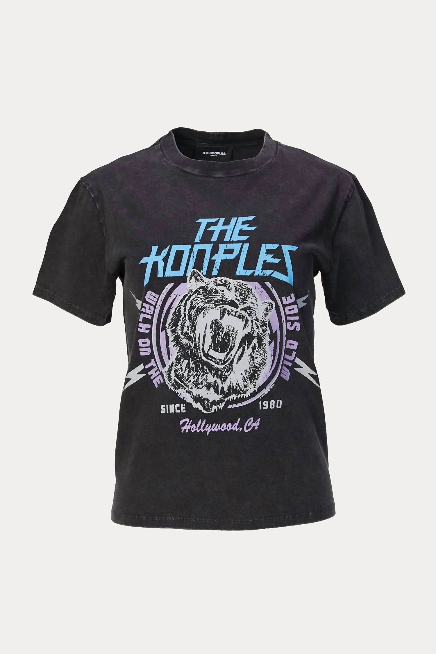 T-Shirt With Tiger Print In Black