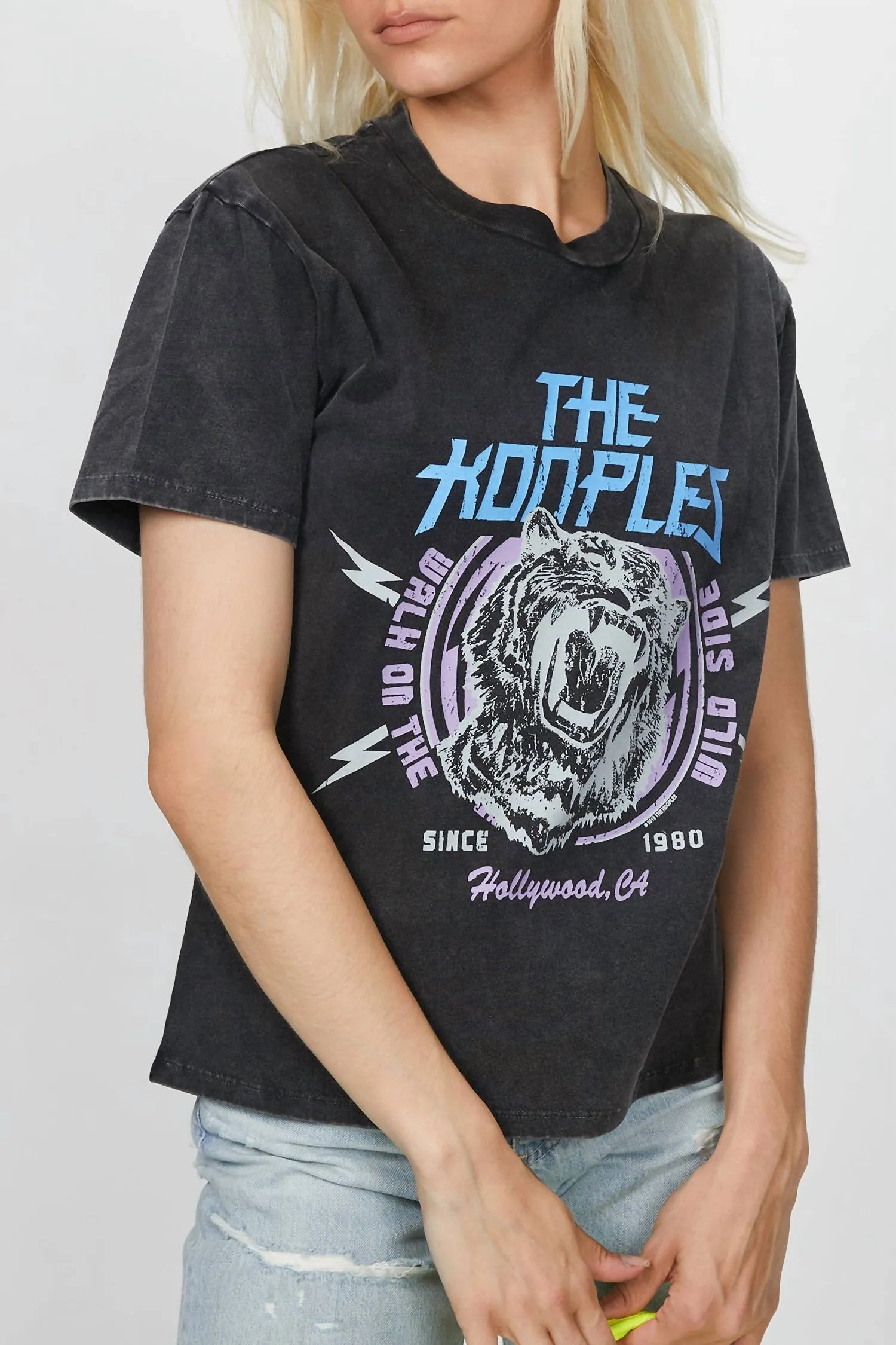 T-Shirt With Tiger Print In Black