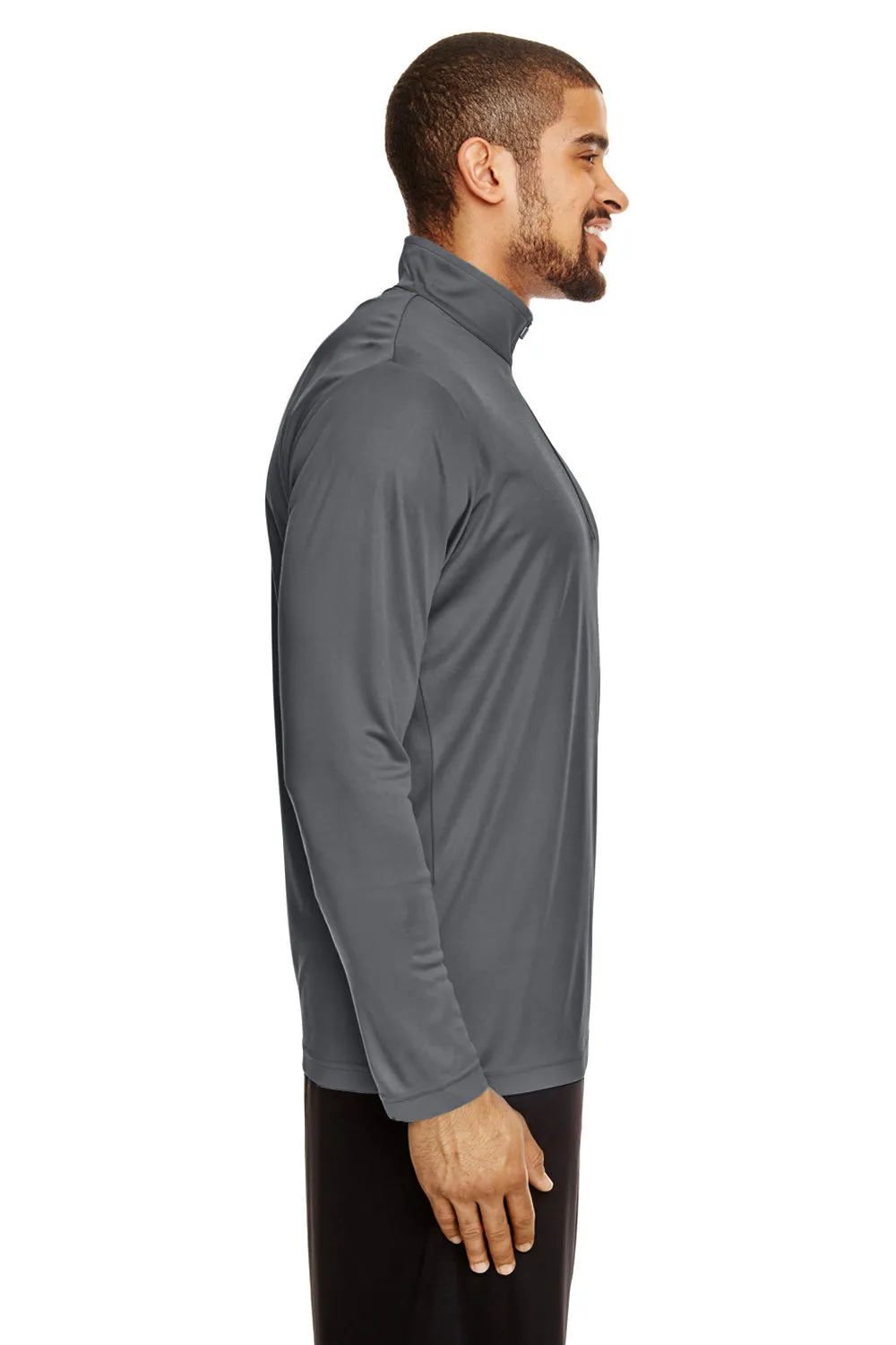 Team 365 Mens Zone Performance Moisture Wicking 1/4 Zip Sweatshirt - Graphite Grey