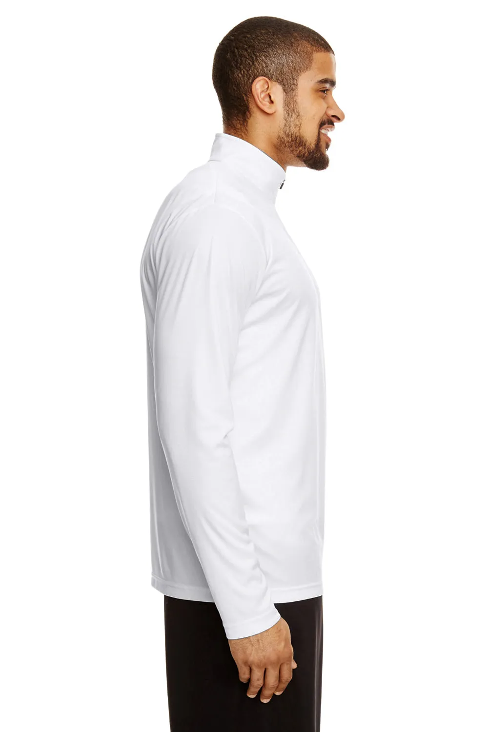 Team 365 Mens Zone Performance Moisture Wicking 1/4 Zip Sweatshirt - White