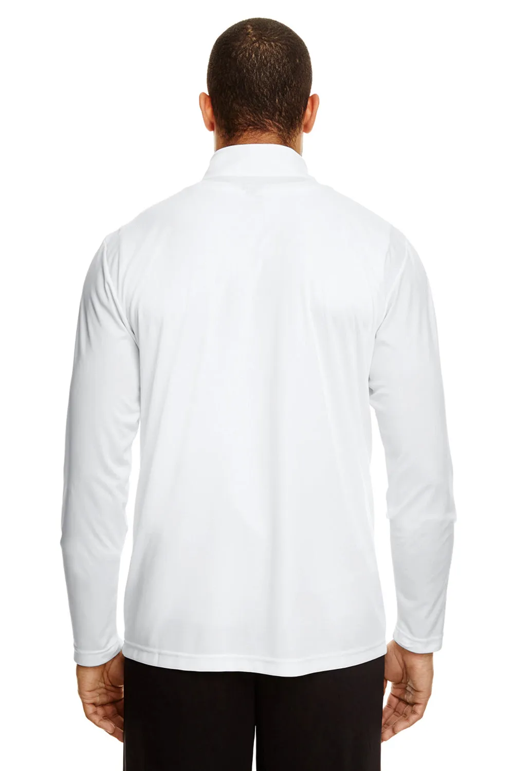 Team 365 Mens Zone Performance Moisture Wicking 1/4 Zip Sweatshirt - White