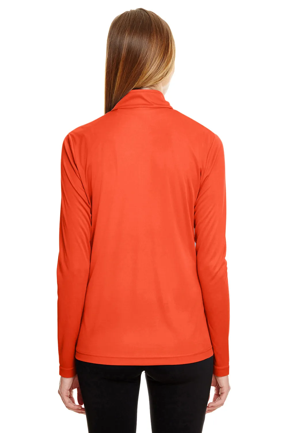 Team 365 Womens Zone Performance Moisture Wicking 1/4 Zip Sweatshirt - Orange