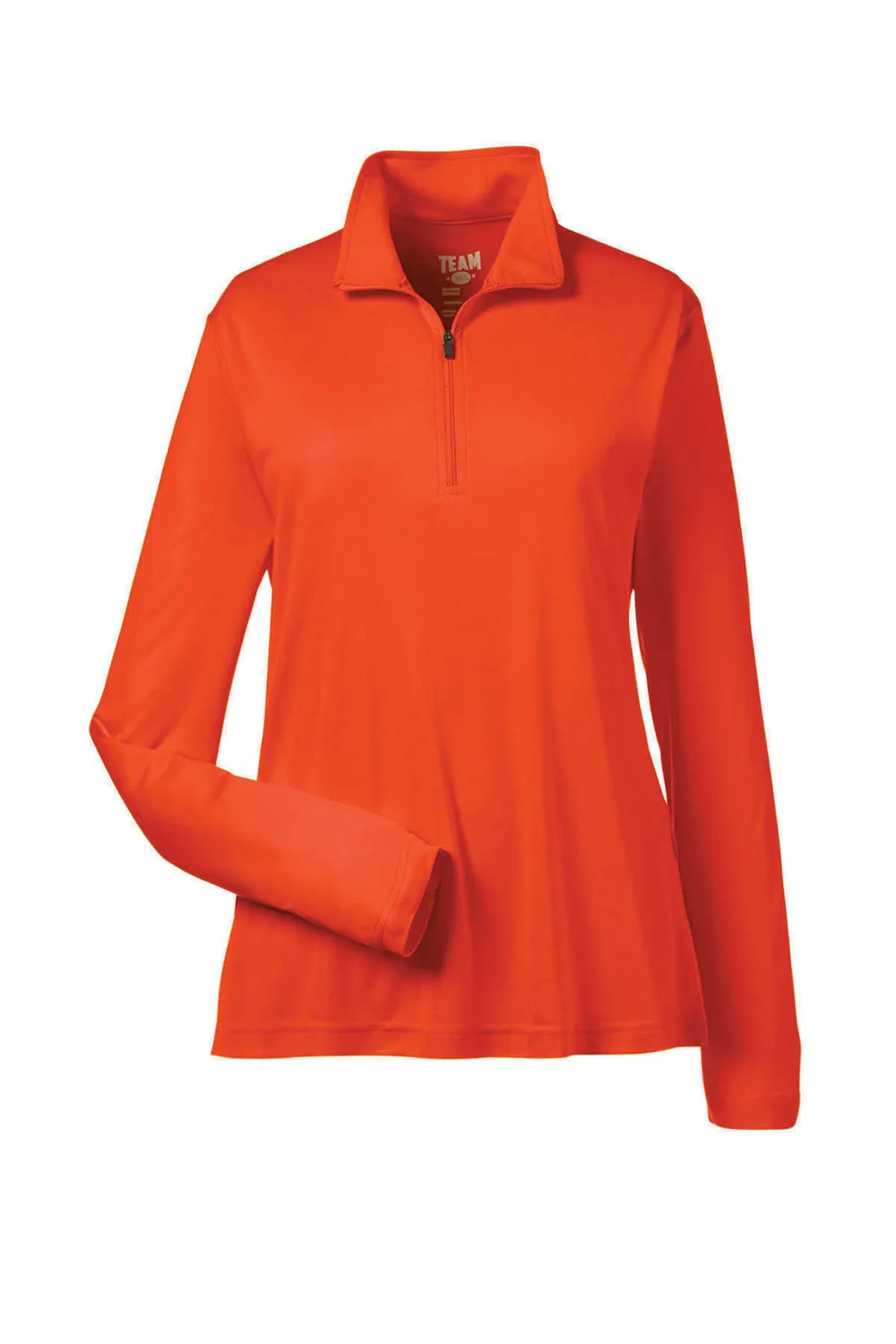 Team 365 Womens Zone Performance Moisture Wicking 1/4 Zip Sweatshirt - Orange