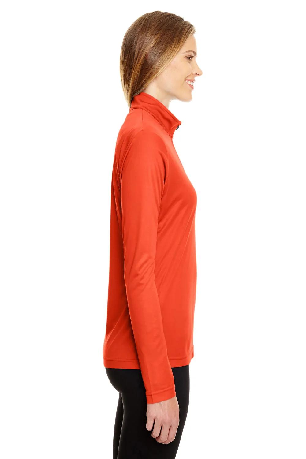 Team 365 Womens Zone Performance Moisture Wicking 1/4 Zip Sweatshirt - Orange