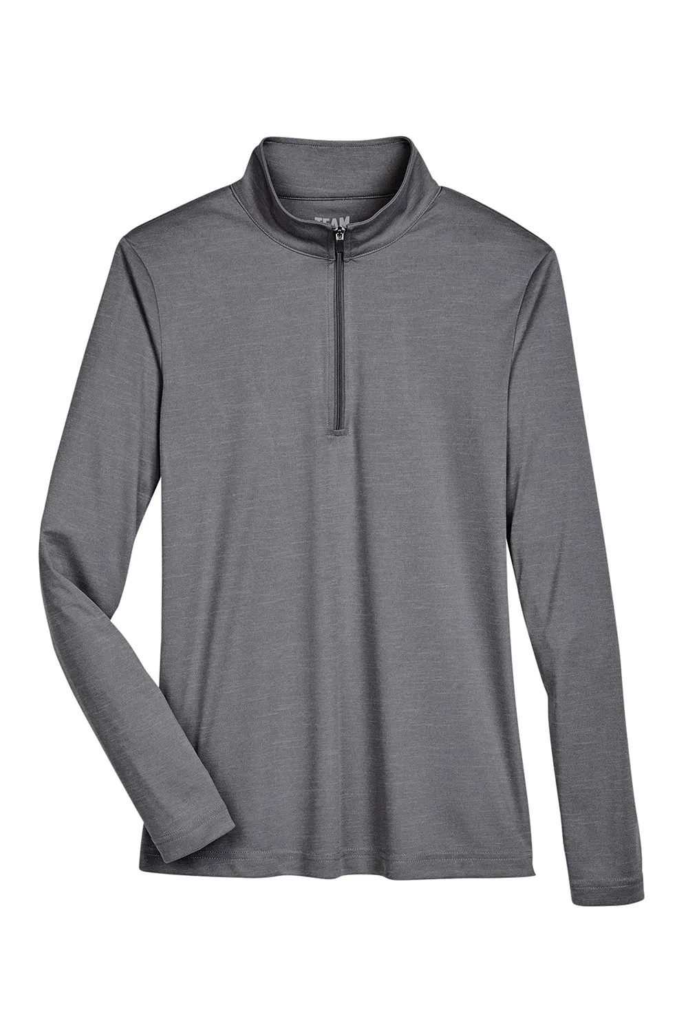 Team 365 Womens Zone Sonic Performance Moisture Wicking 1/4 Zip Sweatshirt - Heather Dark Grey