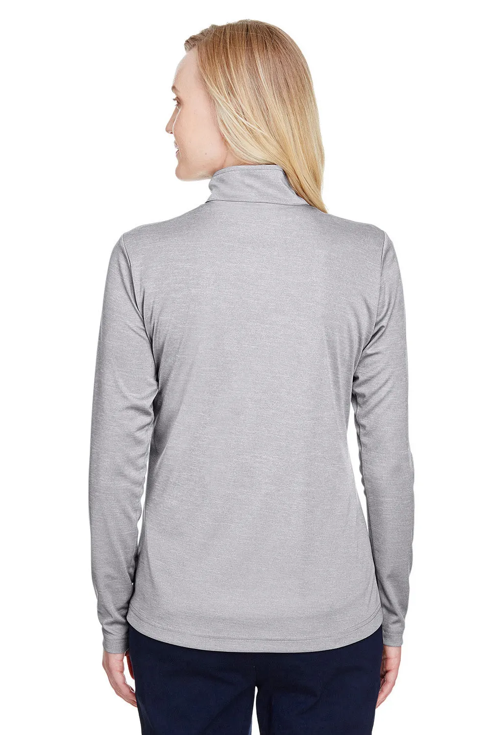 Team 365 Womens Zone Sonic Performance Moisture Wicking 1/4 Zip Sweatshirt - Heather Grey