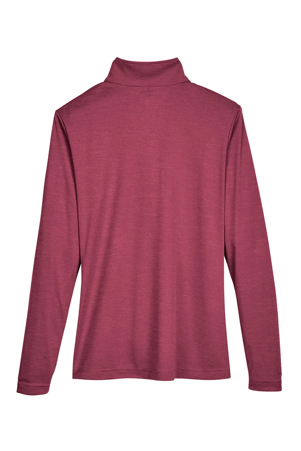 Team 365 Womens Zone Sonic Performance Moisture Wicking 1/4 Zip Sweatshirt - Heather Maroon