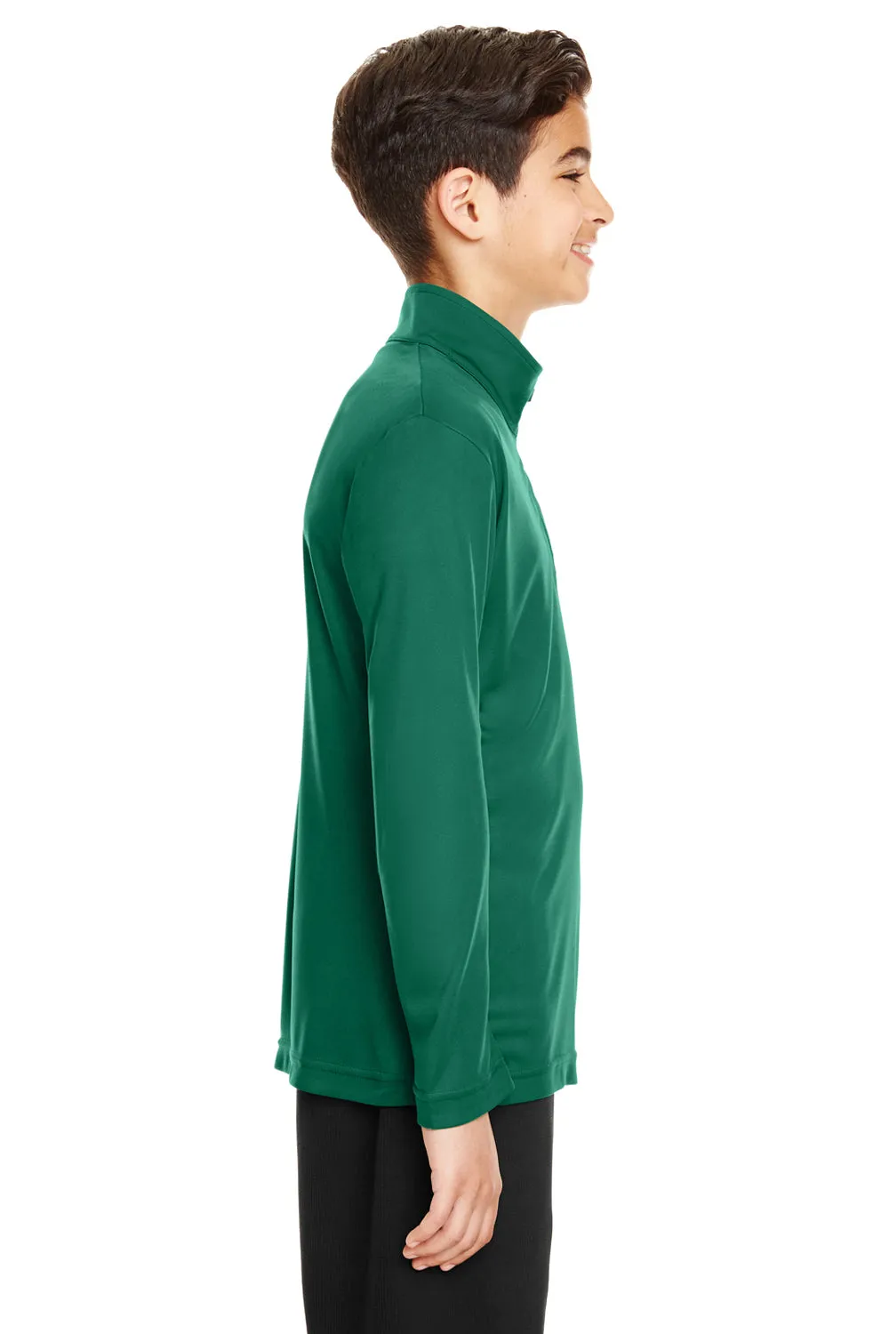 Team 365 Youth Zone Performance Moisture Wicking 1/4 Zip Sweatshirt - Forest Green