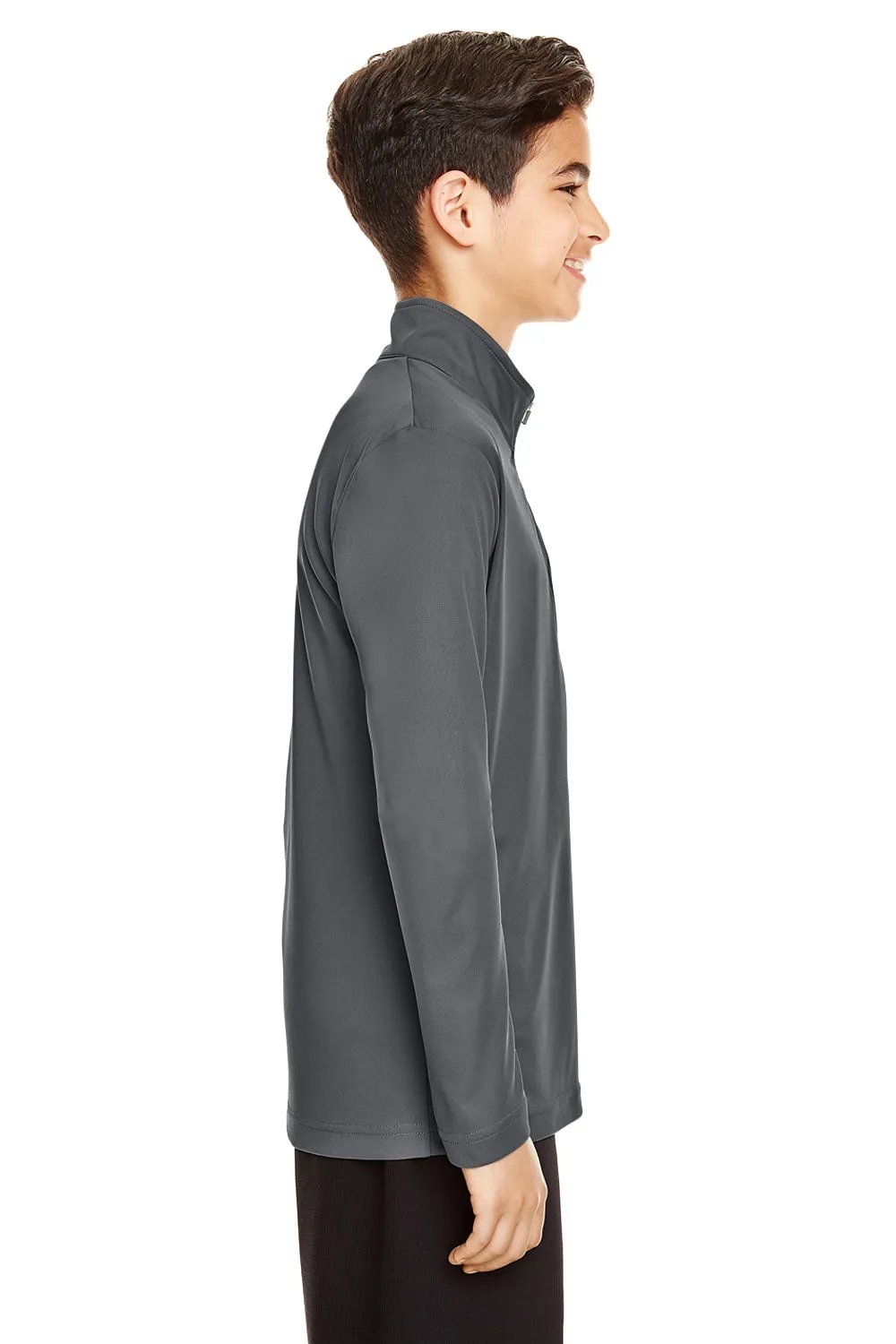 Team 365 Youth Zone Performance Moisture Wicking 1/4 Zip Sweatshirt - Graphite Grey