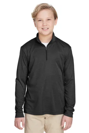 Team 365 Youth Zone Sonic Performance Moisture Wicking 1/4 Zip Sweatshirt - Heather Black