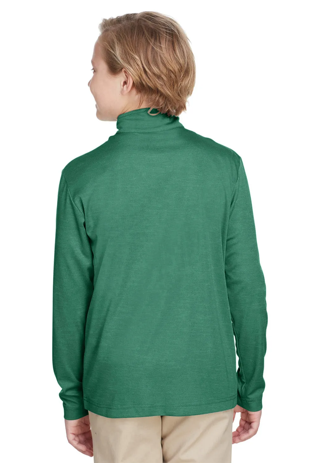 Team 365 Youth Zone Sonic Performance Moisture Wicking 1/4 Zip Sweatshirt - Heather Forest Green