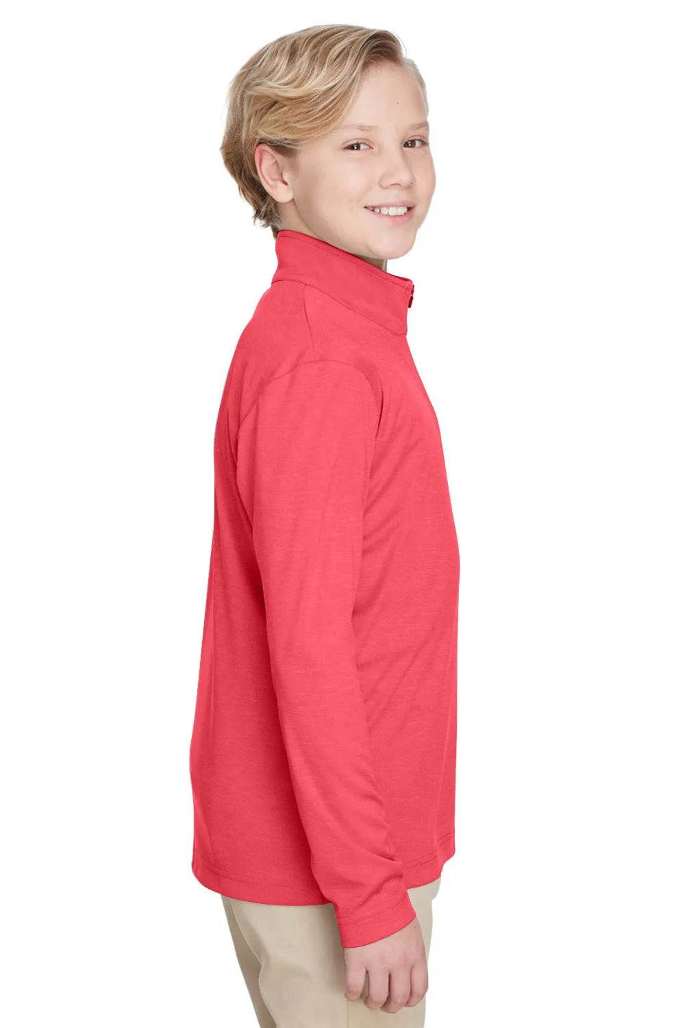 Team 365 Youth Zone Sonic Performance Moisture Wicking 1/4 Zip Sweatshirt - Heather Red