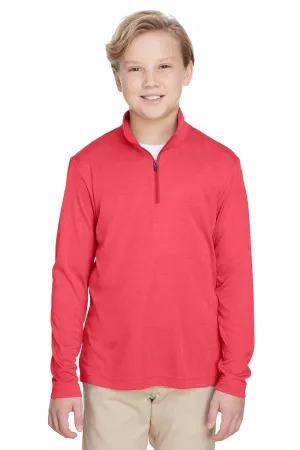 Team 365 Youth Zone Sonic Performance Moisture Wicking 1/4 Zip Sweatshirt - Heather Red
