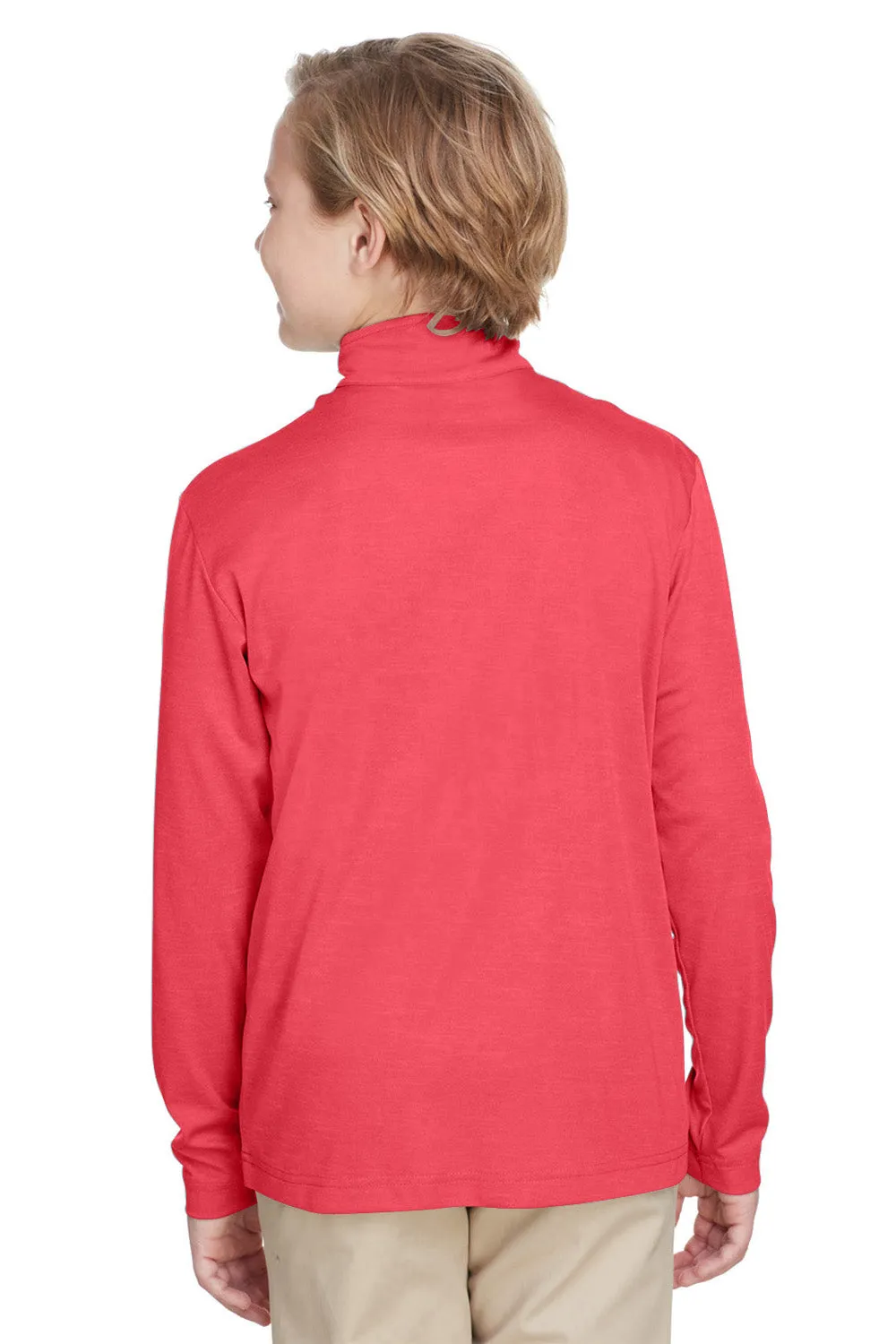 Team 365 Youth Zone Sonic Performance Moisture Wicking 1/4 Zip Sweatshirt - Heather Red
