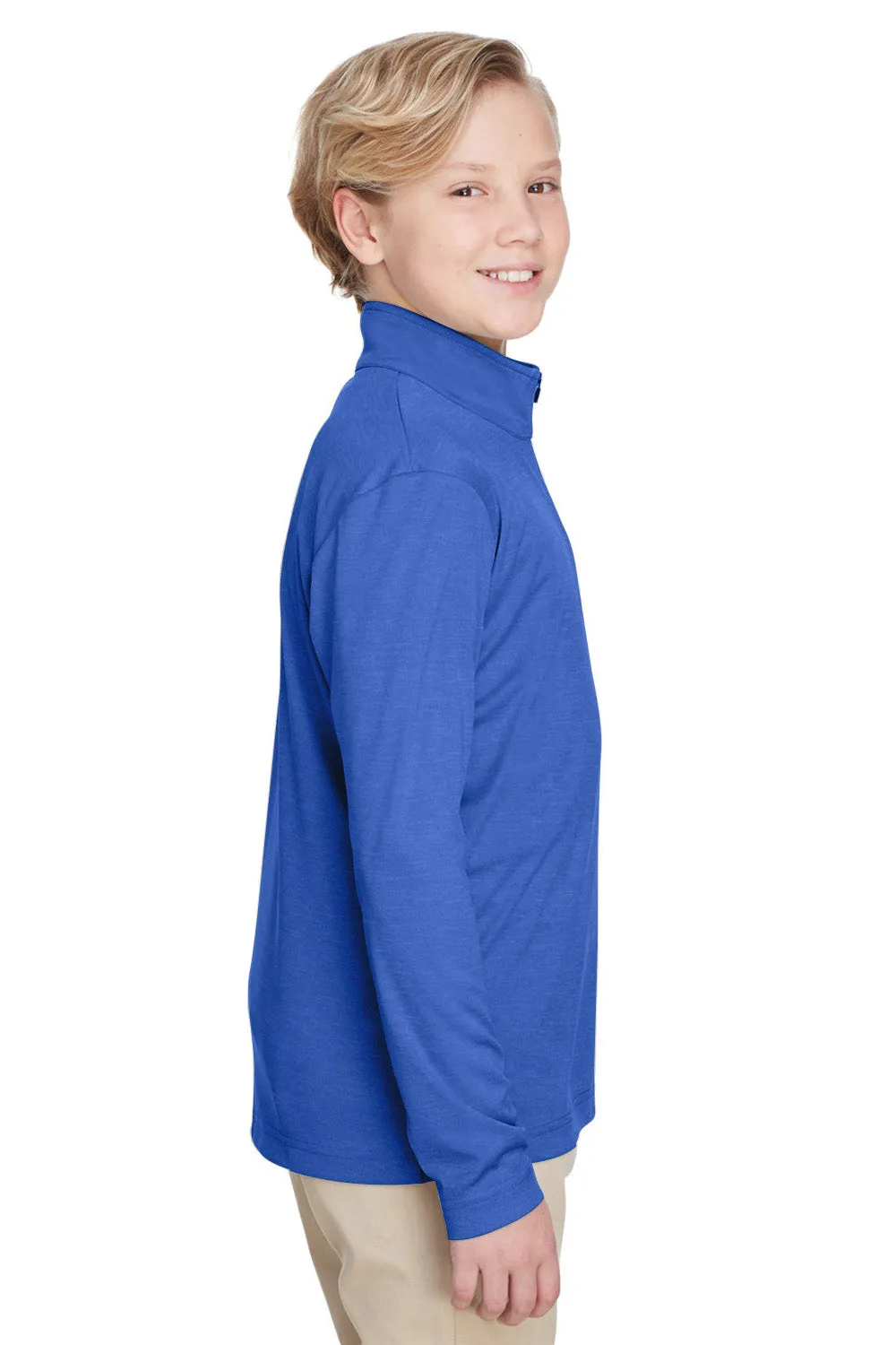 Team 365 Youth Zone Sonic Performance Moisture Wicking 1/4 Zip Sweatshirt - Heather Royal Blue