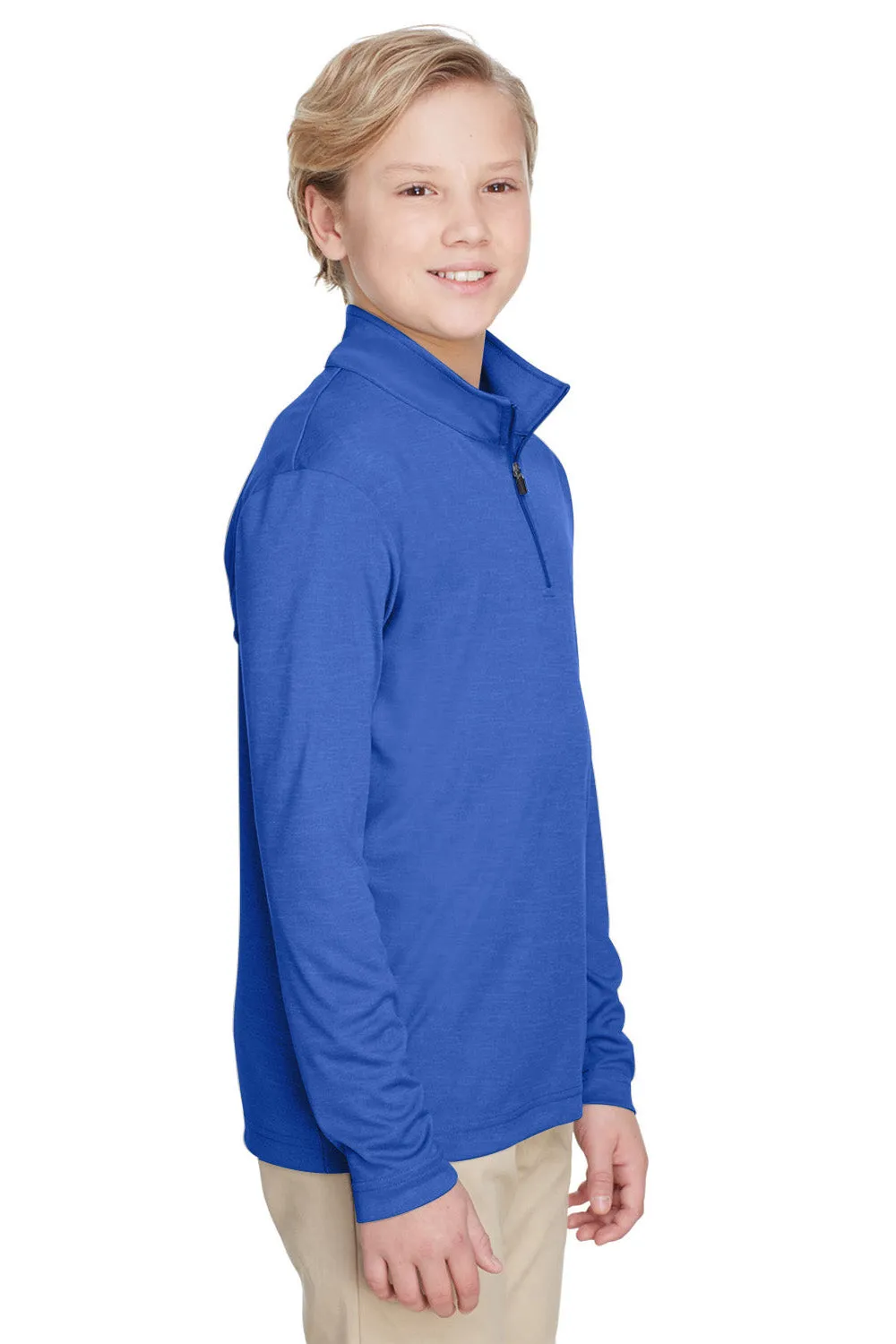 Team 365 Youth Zone Sonic Performance Moisture Wicking 1/4 Zip Sweatshirt - Heather Royal Blue