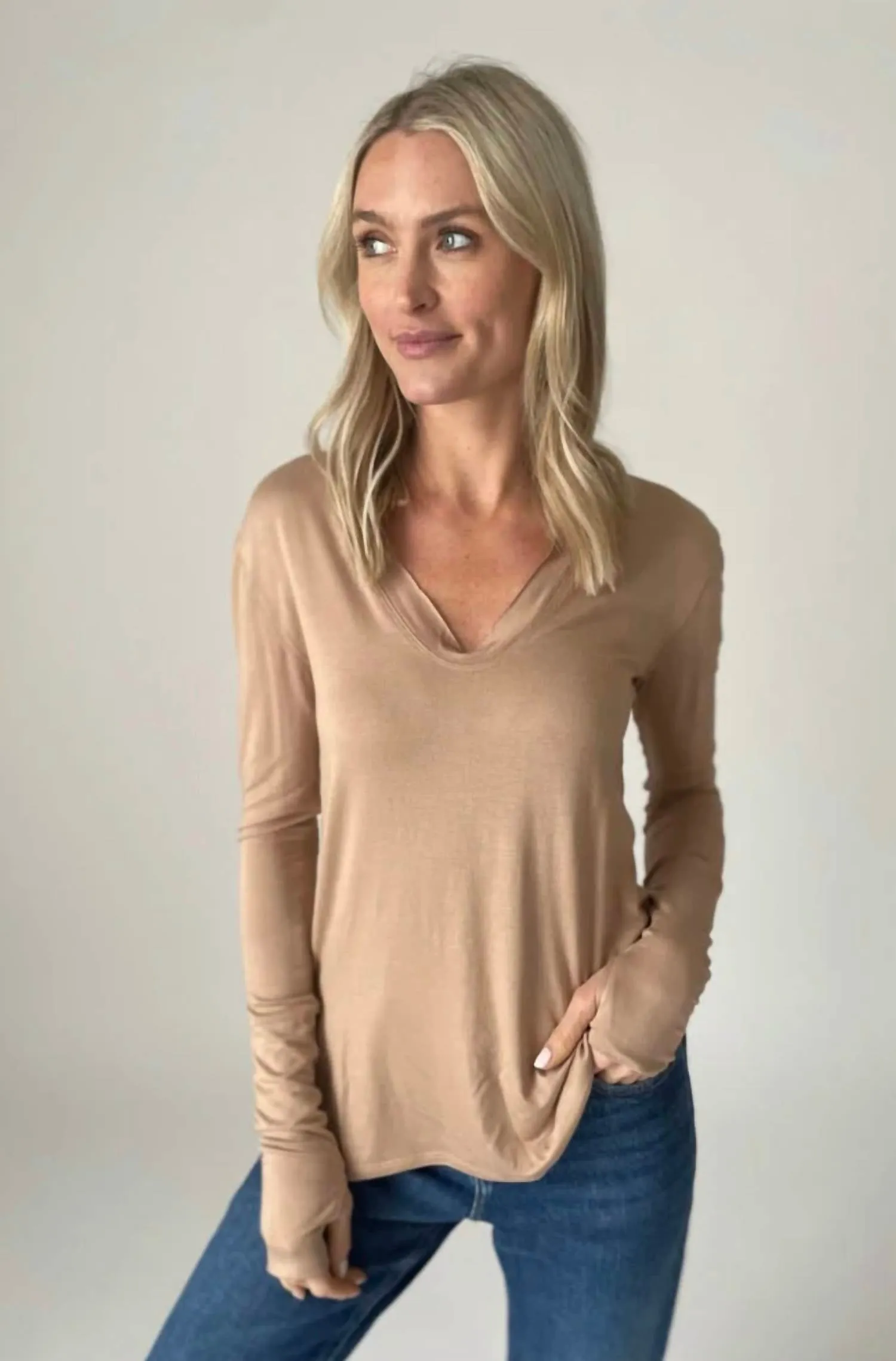 The Cleo Top In Latte