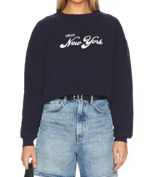 The Oversized Hello New York Sweatshirt In Navy