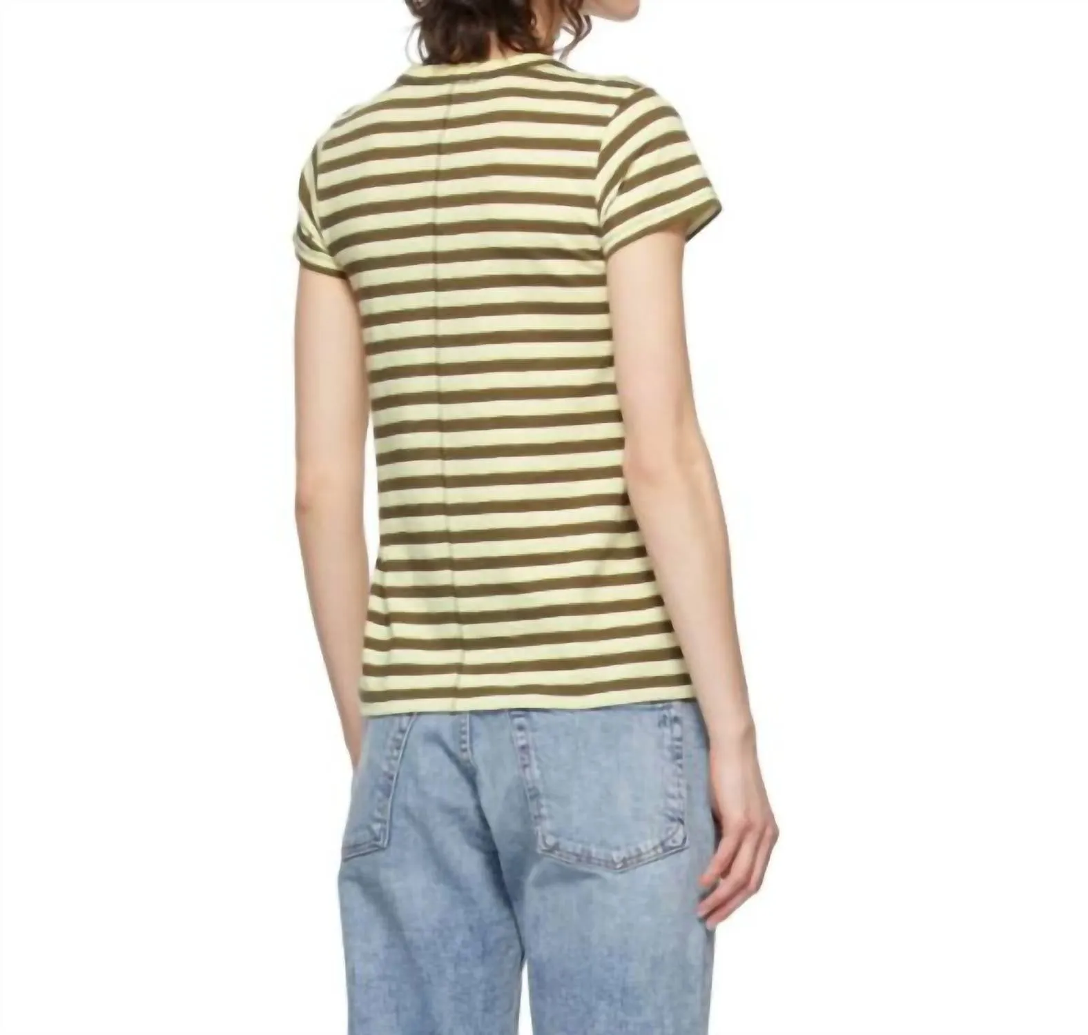The Slub T-Shirt In Green Stripe