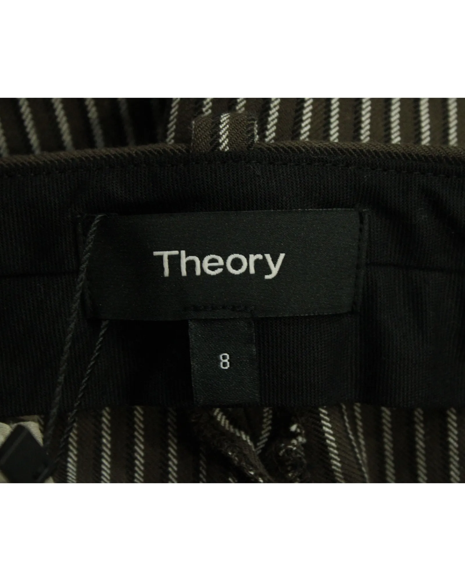 Theory Striped Trousers in Black and White Cotton