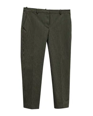 Theory Striped Trousers in Black and White Cotton