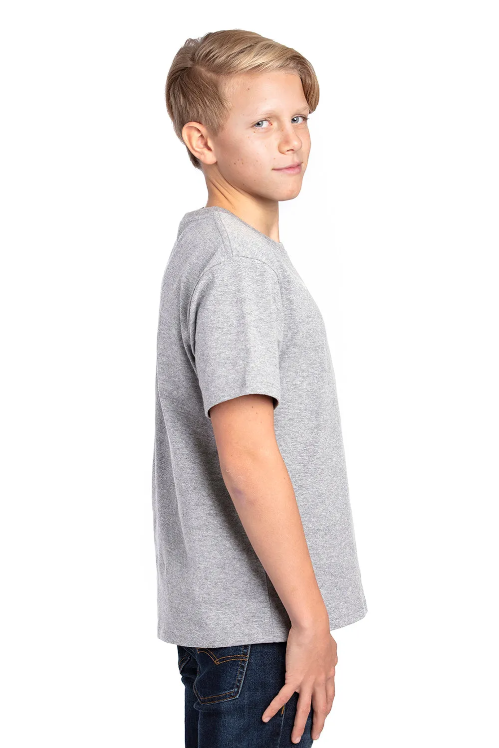 Threadfast Apparel Youth Ultimate Short Sleeve Crewneck T-Shirt - Heather Grey