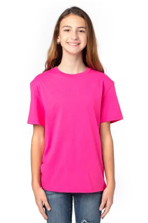 Threadfast Apparel Youth Ultimate Short Sleeve Crewneck T-Shirt - Hot Pink Clothing Threadfast-Apparel