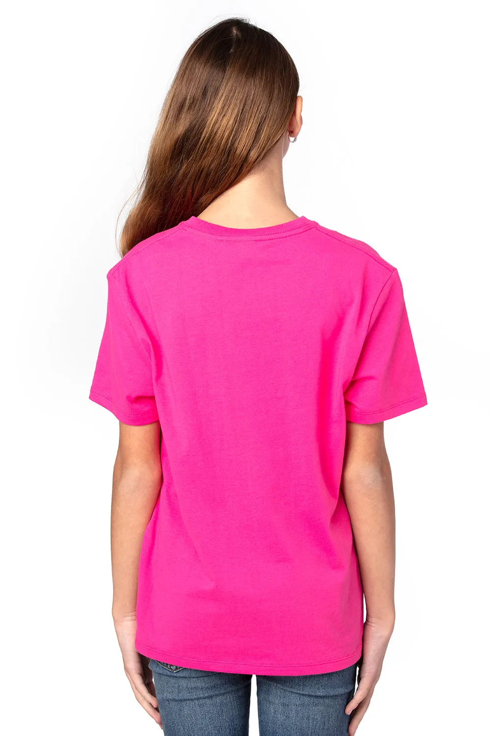 Threadfast Apparel Youth Ultimate Short Sleeve Crewneck T-Shirt - Hot Pink Clothing Threadfast-Apparel