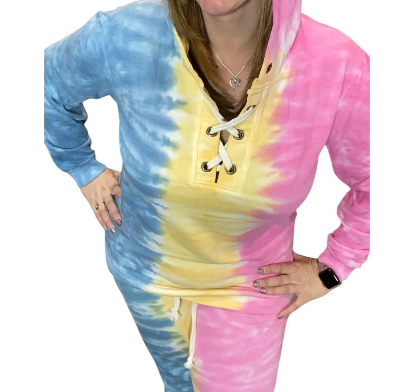 Tie Dye Hoodie In Multi Color