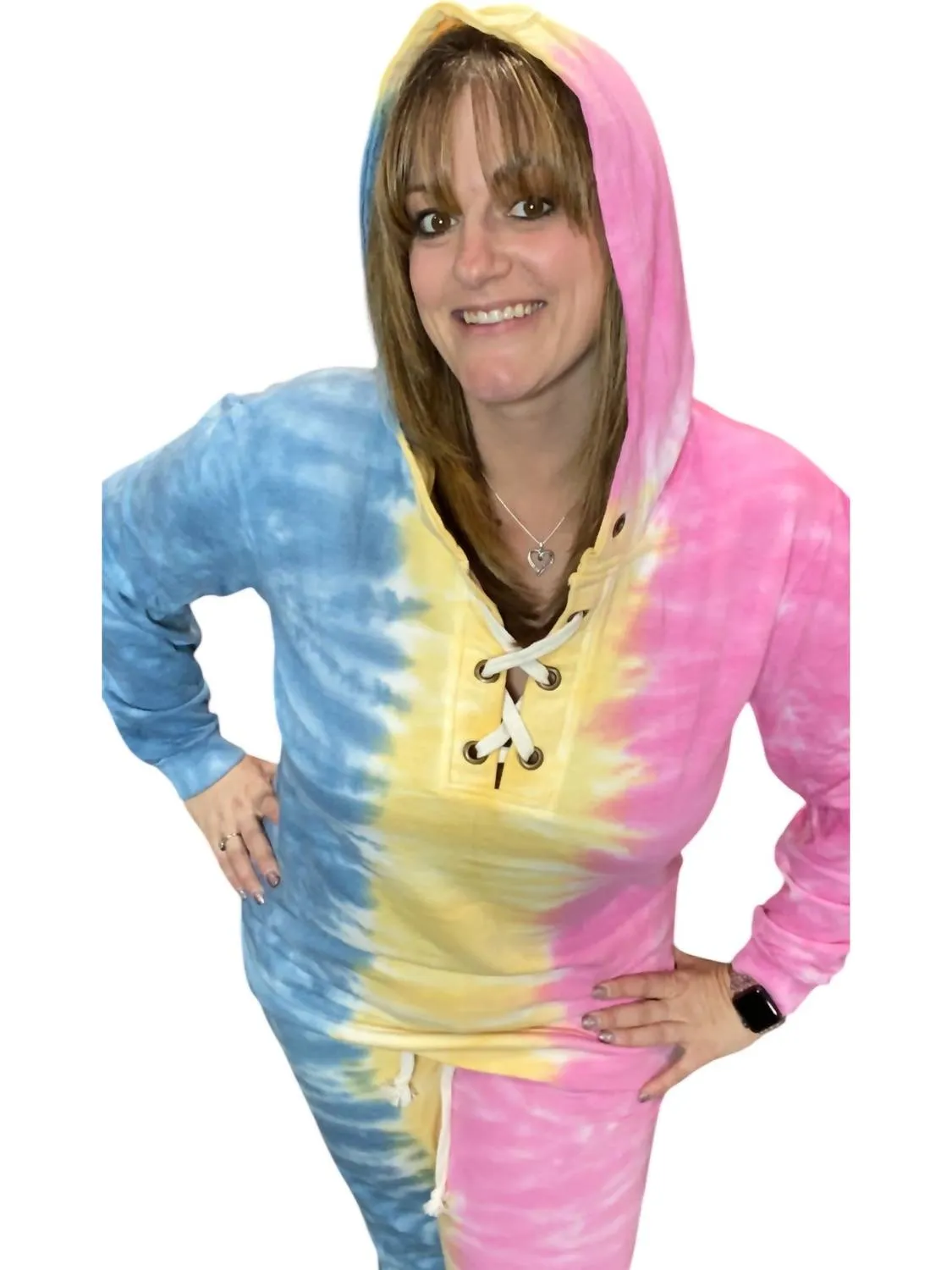 Tie Dye Hoodie In Multi Color