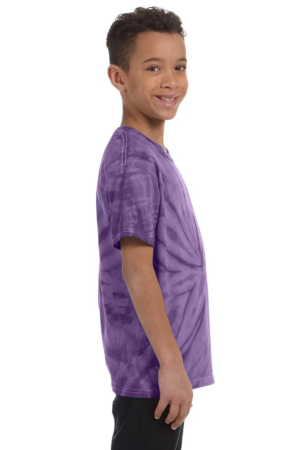 Tie-Dye Youth Short Sleeve Crewneck T-Shirt - Purple