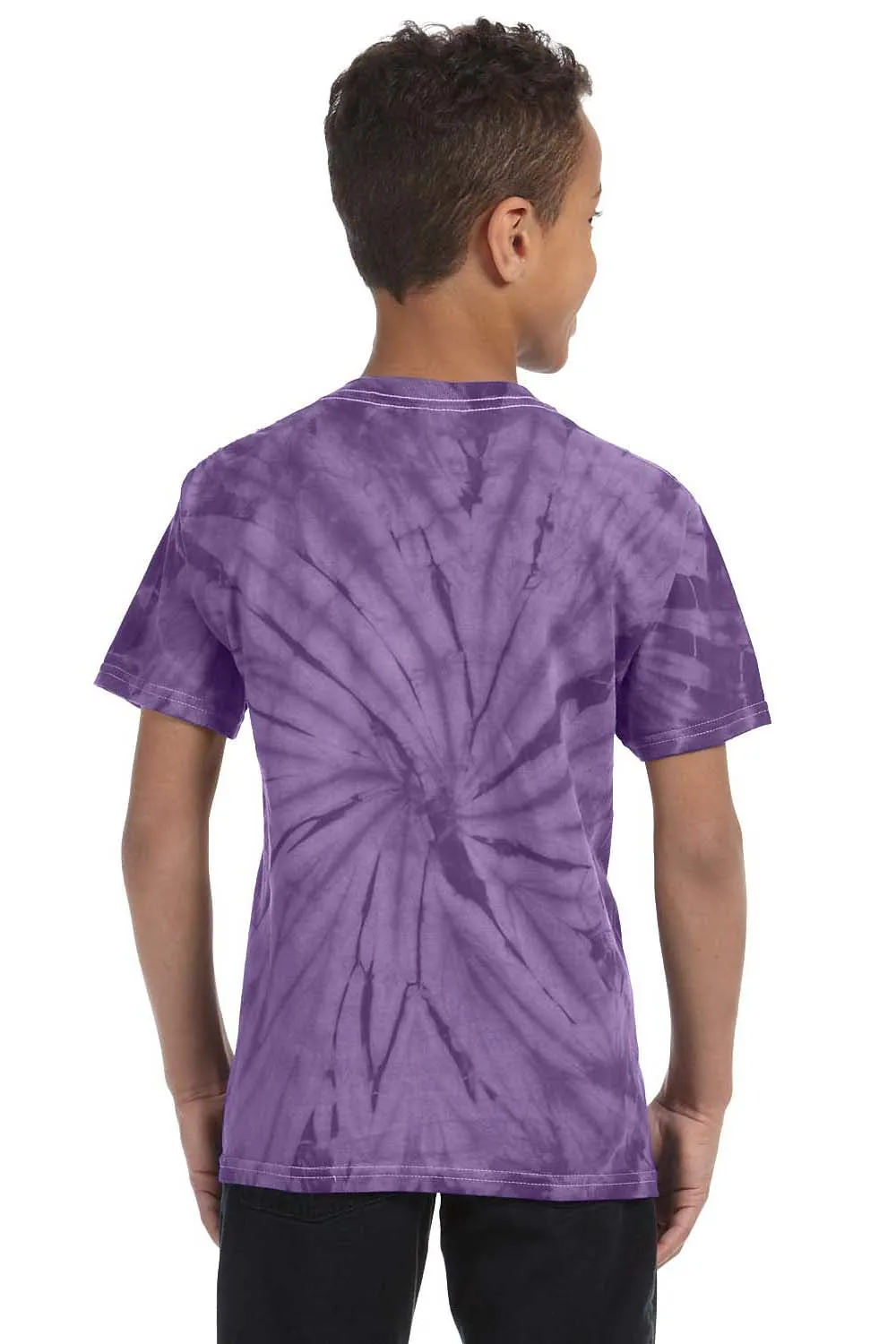 Tie-Dye Youth Short Sleeve Crewneck T-Shirt - Purple