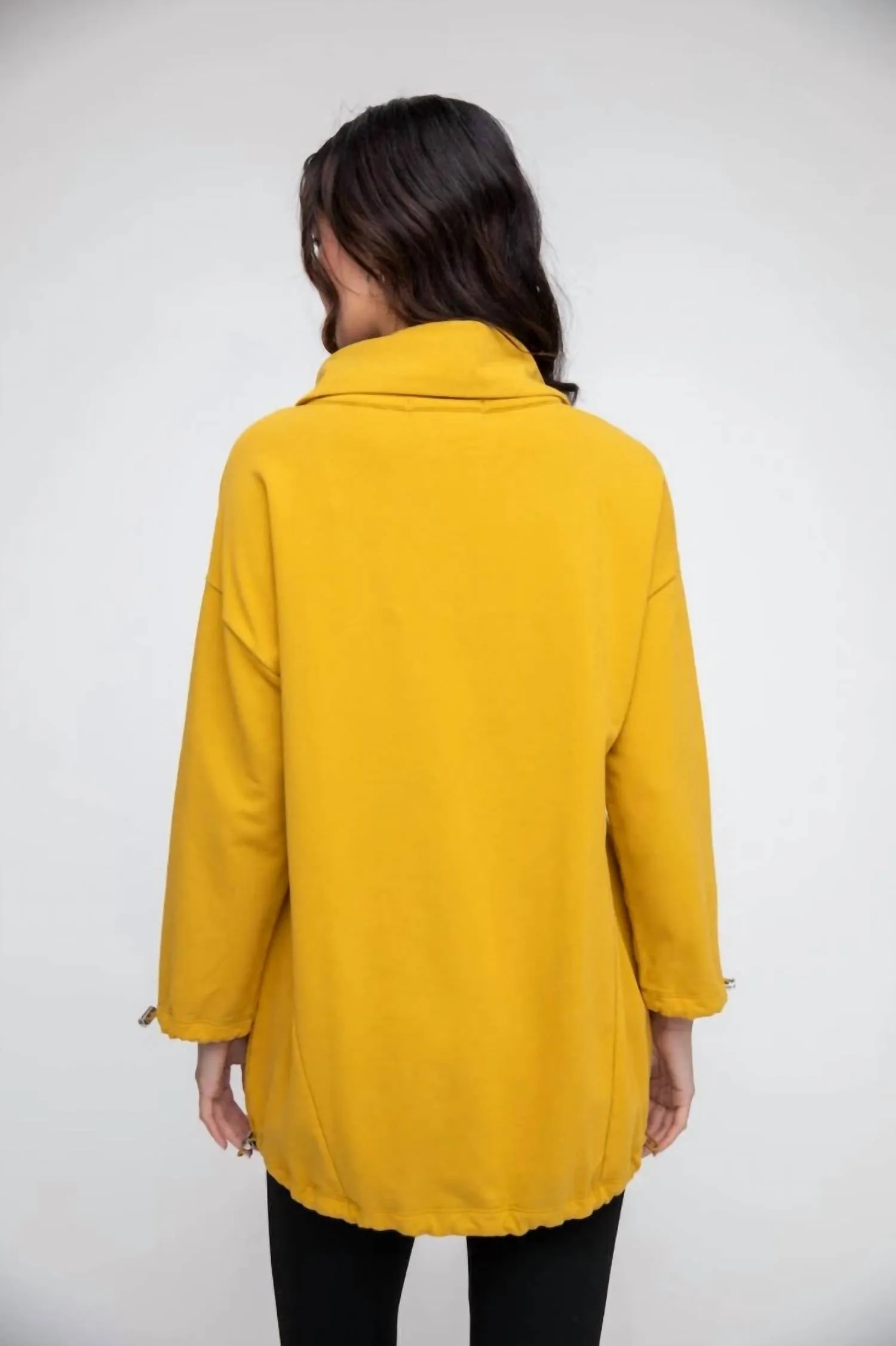Toggle Zip Pullover In Gold